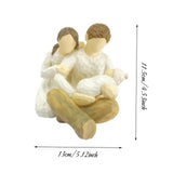 Maxbell Family Figurines Art Crafts Decorative Keepsake for Bedroom Home Living Room A Family of Three