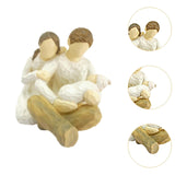 Maxbell Family Figurines Art Crafts Decorative Keepsake for Bedroom Home Living Room A Family of Three