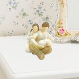 Maxbell Family Figurines Art Crafts Decorative Keepsake for Bedroom Home Living Room A Family of Three