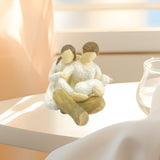 Maxbell Family Figurines Art Crafts Decorative Keepsake for Bedroom Home Living Room A Family of Three