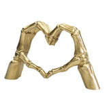 Maxbell Hearts Hand Sculpture Decoration Gifts Halloween Ornament Desk Office Window Gold