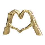 Maxbell Hearts Hand Sculpture Decoration Gifts Halloween Ornament Desk Office Window Gold