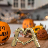Maxbell Hearts Hand Sculpture Decoration Gifts Halloween Ornament Desk Office Window Gold