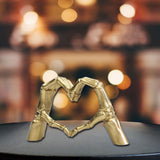 Maxbell Hearts Hand Sculpture Decoration Gifts Halloween Ornament Desk Office Window Gold