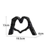 Maxbell Hearts Hand Sculpture Decoration Gifts Halloween Ornament Desk Office Window Black