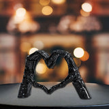 Maxbell Hearts Hand Sculpture Decoration Gifts Halloween Ornament Desk Office Window Black