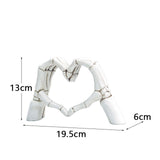 Maxbell Hearts Hand Sculpture Decoration Gifts Halloween Ornament Desk Office Window White