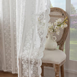 Maxbell Lace Curtain Home Decor Floral Curtain Panel for Living Room Bedroom Wedding 150cmx160cm