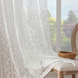 Maxbell Lace Curtain Home Decor Floral Curtain Panel for Living Room Bedroom Wedding 150cmx160cm