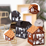Maxbell House Shaped Humidifier Colorful Lights with Night Light for Hotel Farmhouse Light wood grain
