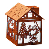 Maxbell House Shaped Humidifier Colorful Lights with Night Light for Hotel Farmhouse Light wood grain