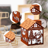 Maxbell House Shaped Humidifier Colorful Lights with Night Light for Hotel Farmhouse Light wood grain