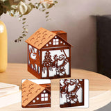 Maxbell House Shaped Humidifier Colorful Lights with Night Light for Hotel Farmhouse Light wood grain