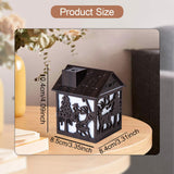 Maxbell House Shaped Humidifier Colorful Lights with Night Light for Hotel Farmhouse Dark wood grain