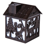 Maxbell House Shaped Humidifier Colorful Lights with Night Light for Hotel Farmhouse Dark wood grain