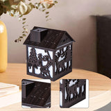 Maxbell House Shaped Humidifier Colorful Lights with Night Light for Hotel Farmhouse Dark wood grain