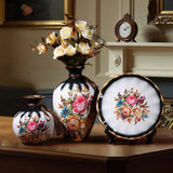 Maxbell Ceramic Flower Vase Set Boho with Round Tray for Indoor Farmhouse Decoration Style A