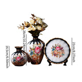 Maxbell Ceramic Flower Vase Set Boho with Round Tray for Indoor Farmhouse Decoration Style A