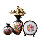 Maxbell Ceramic Flower Vase Set Boho with Round Tray for Indoor Farmhouse Decoration Style A