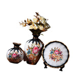Maxbell Ceramic Flower Vase Set Boho with Round Tray for Indoor Farmhouse Decoration Style A