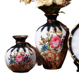Maxbell Ceramic Flower Vase Set Boho with Round Tray for Indoor Farmhouse Decoration Style A