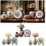 Maxbell Ceramic Flower Vase Set Boho with Round Tray for Indoor Farmhouse Decoration Style A