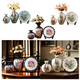 Maxbell Ceramic Flower Vase Set Boho with Round Tray for Indoor Farmhouse Decoration Style A
