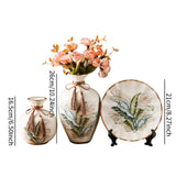 Maxbell Ceramic Flower Vase Set Boho with Round Tray for Indoor Farmhouse Decoration Style B