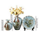 Maxbell Ceramic Flower Vase Set Boho with Round Tray for Indoor Farmhouse Decoration Style C