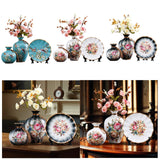 Maxbell 3Pcs Ceramic Vases Home Decor Plant Containers for Dining Room Shelf Balcony Blue