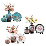 Maxbell 3Pcs Ceramic Vases Home Decor Plant Containers for Dining Room Shelf Balcony Blue