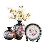 Maxbell 3Pcs Ceramic Vases Home Decor Plant Containers for Dining Room Shelf Balcony Black