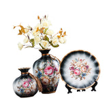 Maxbell 3Pcs Ceramic Vases Home Decor Plant Containers for Dining Room Shelf Balcony Black