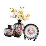 Maxbell 3Pcs Ceramic Vases Home Decor Plant Containers for Dining Room Shelf Balcony Black