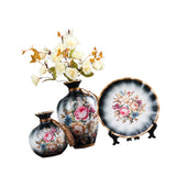 Maxbell 3Pcs Ceramic Vases Home Decor Plant Containers for Dining Room Shelf Balcony Black