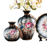Maxbell 3Pcs Ceramic Vases Home Decor Plant Containers for Dining Room Shelf Balcony Black