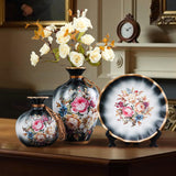 Maxbell 3Pcs Ceramic Vases Home Decor Plant Containers for Dining Room Shelf Balcony Black