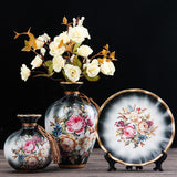Maxbell 3Pcs Ceramic Vases Home Decor Plant Containers for Dining Room Shelf Balcony Black