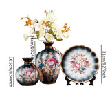 Maxbell 3Pcs Ceramic Vases Home Decor Plant Containers for Dining Room Shelf Balcony Black