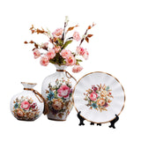 Maxbell 3Pcs Ceramic Vases Home Decor Plant Containers for Dining Room Shelf Balcony White