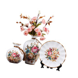 Maxbell 3Pcs Ceramic Vases Home Decor Plant Containers for Dining Room Shelf Balcony White