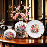 Maxbell 3Pcs Ceramic Vases Home Decor Plant Containers for Dining Room Shelf Balcony White
