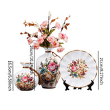 Maxbell 3Pcs Ceramic Vases Home Decor Plant Containers for Dining Room Shelf Balcony White