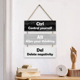 Maxbell Hanging Wall Sign Ornaments Wooden Wall Decor for Living Room Backyard Porch Black Gray