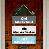 Maxbell Hanging Wall Sign Ornaments Wooden Wall Decor for Living Room Backyard Porch Gray Blue