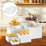 Maxbell 8x Acrylic Nesting Risers Display Stand Cake Collections Buffet Jewelry Rack