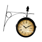 Maxbell Double Sided Wall Clock Antique Round Silent Watches for Yard Outside Office