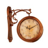Maxbell Double Sided Wall Clock Art Antique Wall Decor for Station Farmhouse Outdoor