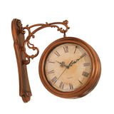 Maxbell Double Sided Wall Clock Art Antique Wall Decor for Station Farmhouse Outdoor