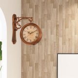 Maxbell Double Sided Wall Clock Art Antique Wall Decor for Station Farmhouse Outdoor